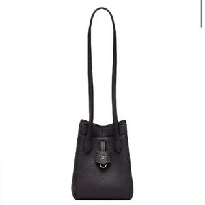 New authentic FENDI Black Mini Bucket Bag - Origami